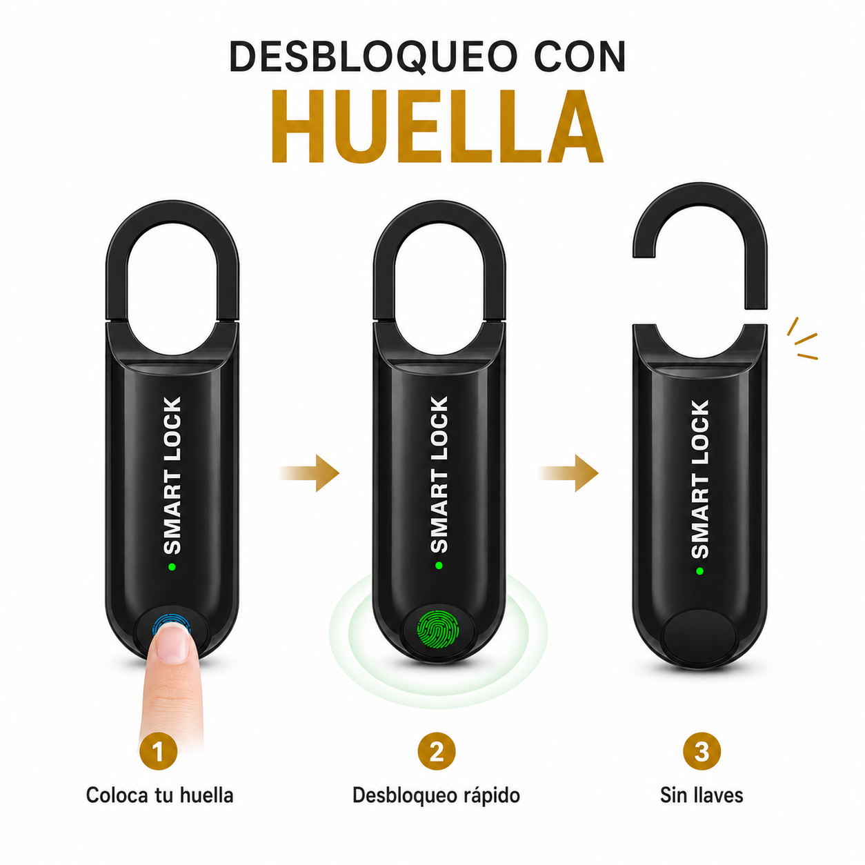 SmartLock Pro - Candado Biométrico Inteligente con USB-C