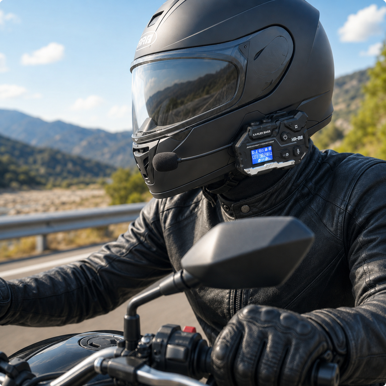 Intercomunicador KRM8 para Casco de Moto con Bluetooth y Pantalla LCD
