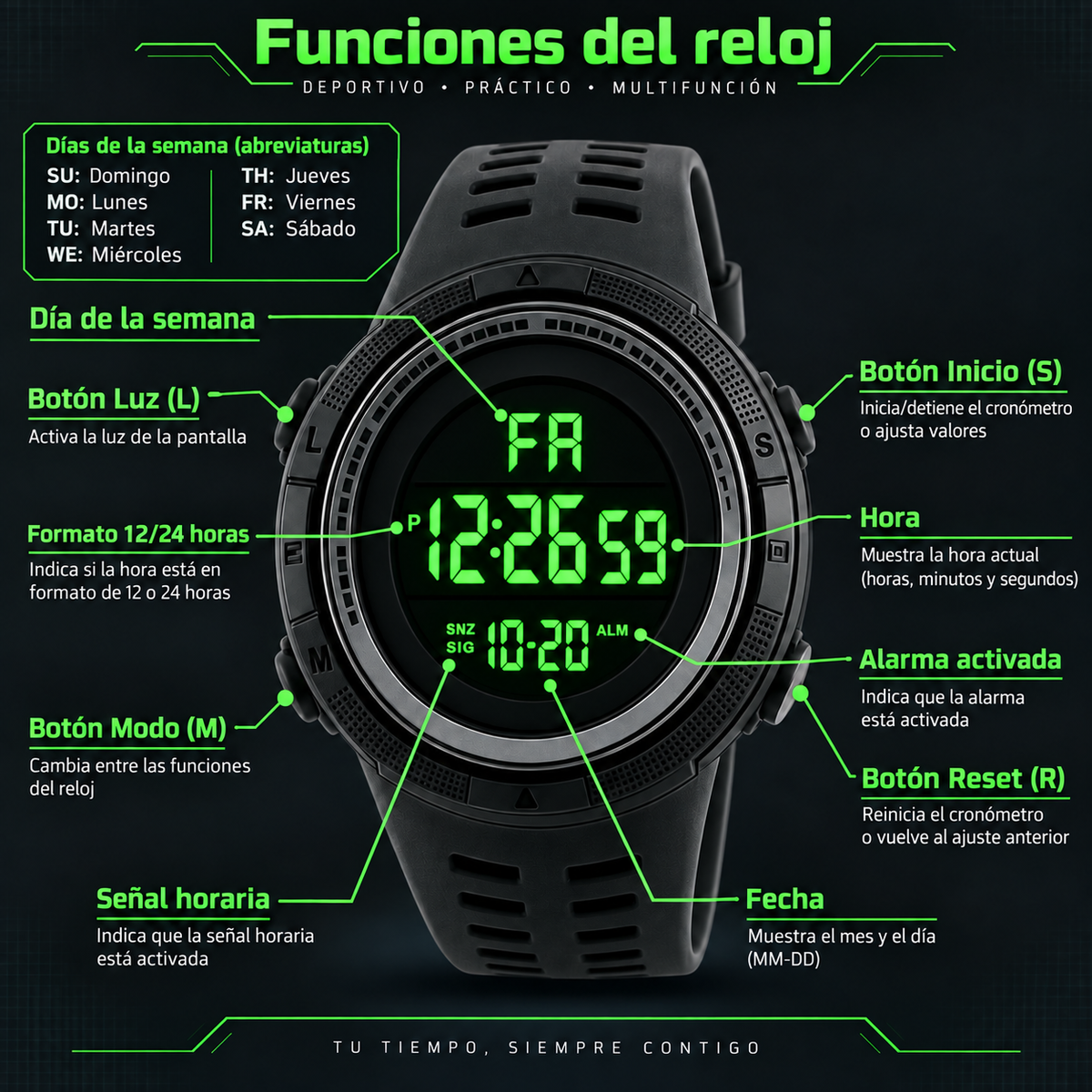Reloj Digital LED Deportivo