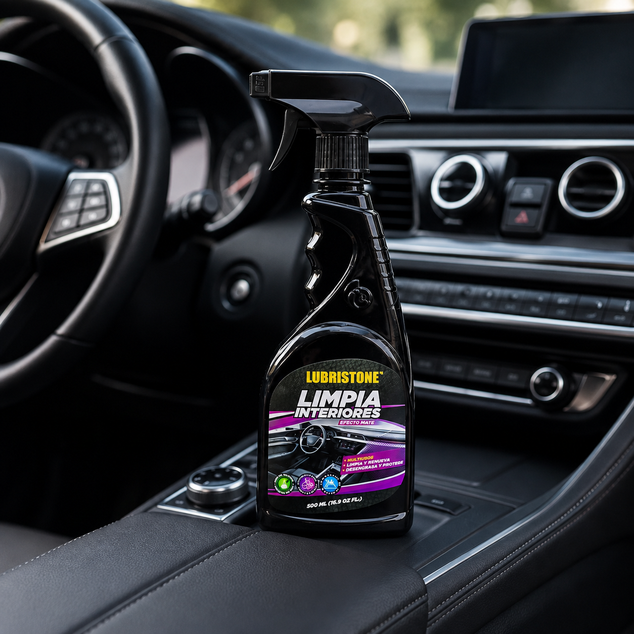 Limpiador de Interiores para Carro Efecto Mate 500 ml.