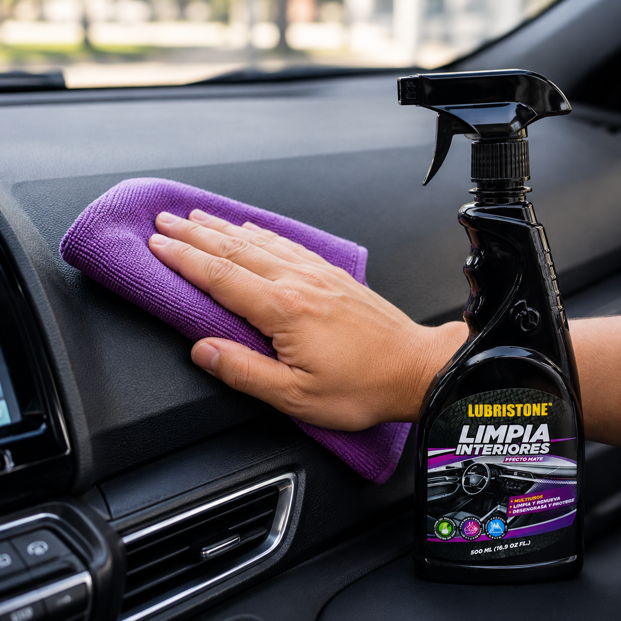 Limpiador de Interiores para Carro Efecto Mate 500 ml.