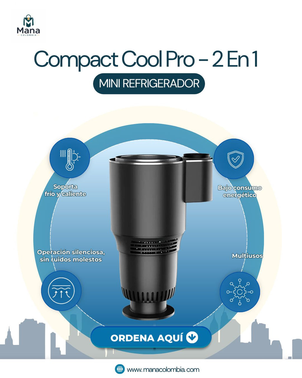 Refrigerador y Calentador Portátil para Automóvil 2 en 1 – 12V