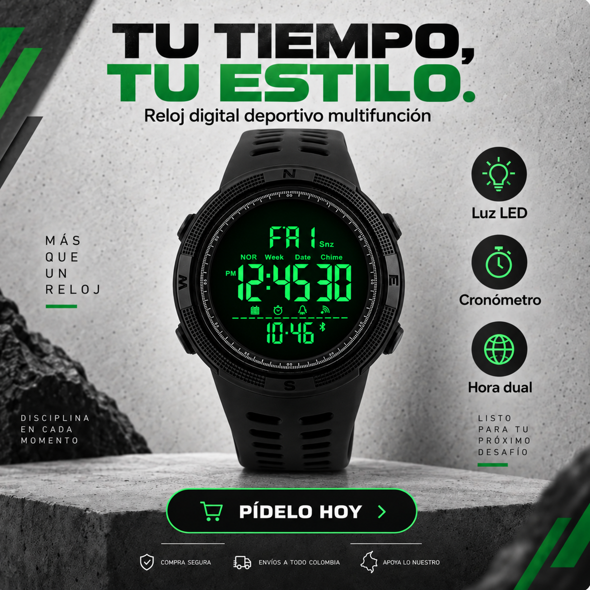 Reloj Digital LED Deportivo