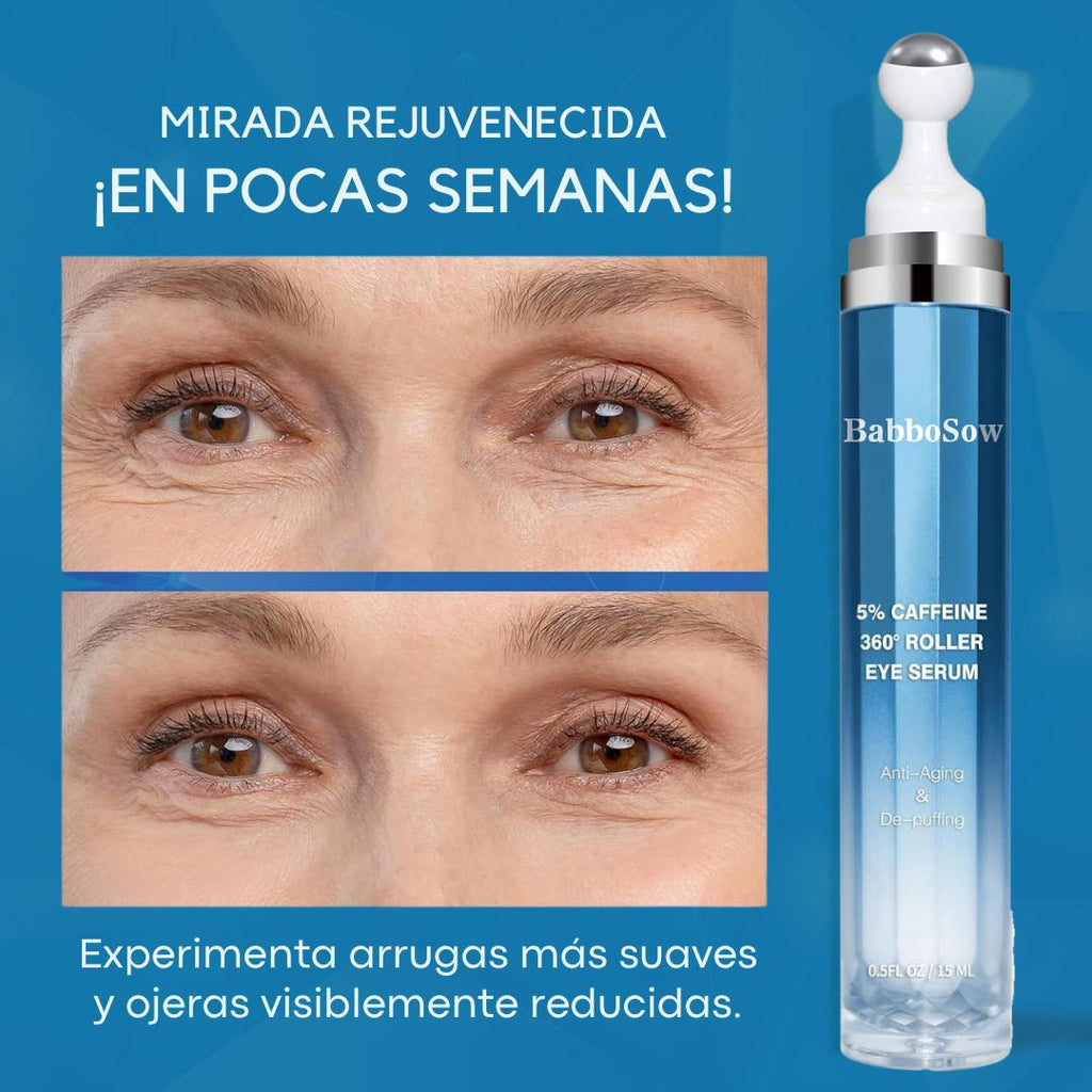 Sérum para Contorno de Ojos con Cafeína 5% y Roller Refrescante 360°