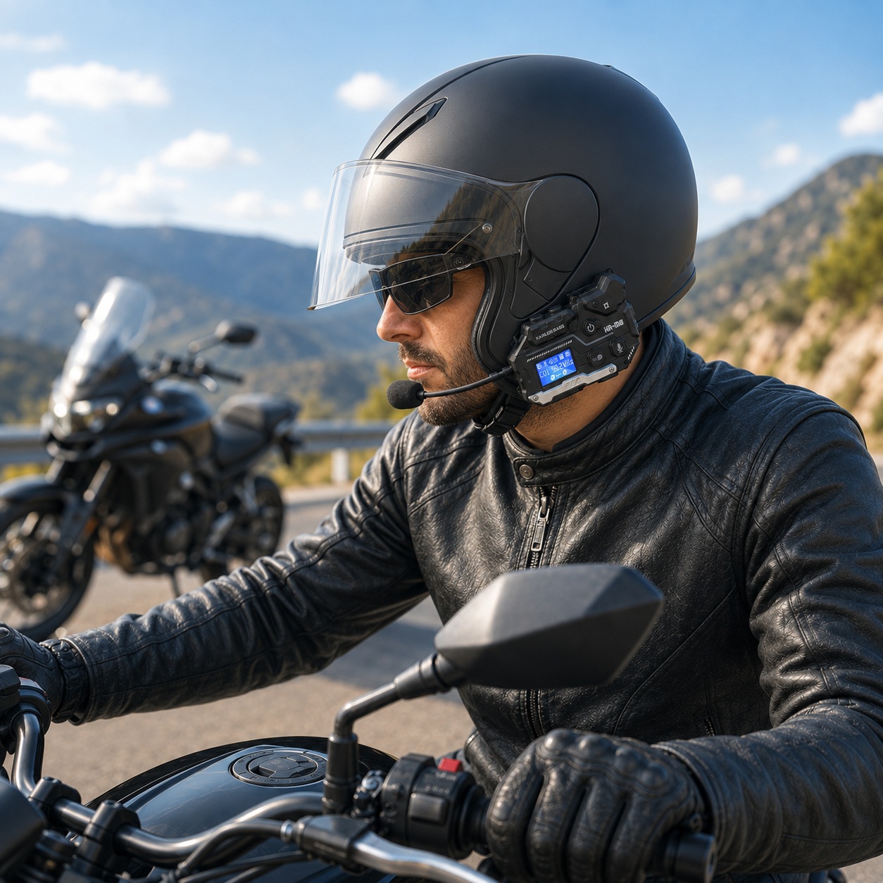 Intercomunicador KRM8 para Casco de Moto con Bluetooth y Pantalla LCD
