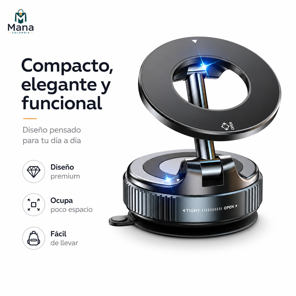 Soporte Magnético 360° para Celular – Multiusos para Auto, Oficina y Hogar